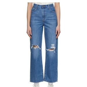 Levi’s Blue High Waisted Straight Distressed Jeans Sz 25